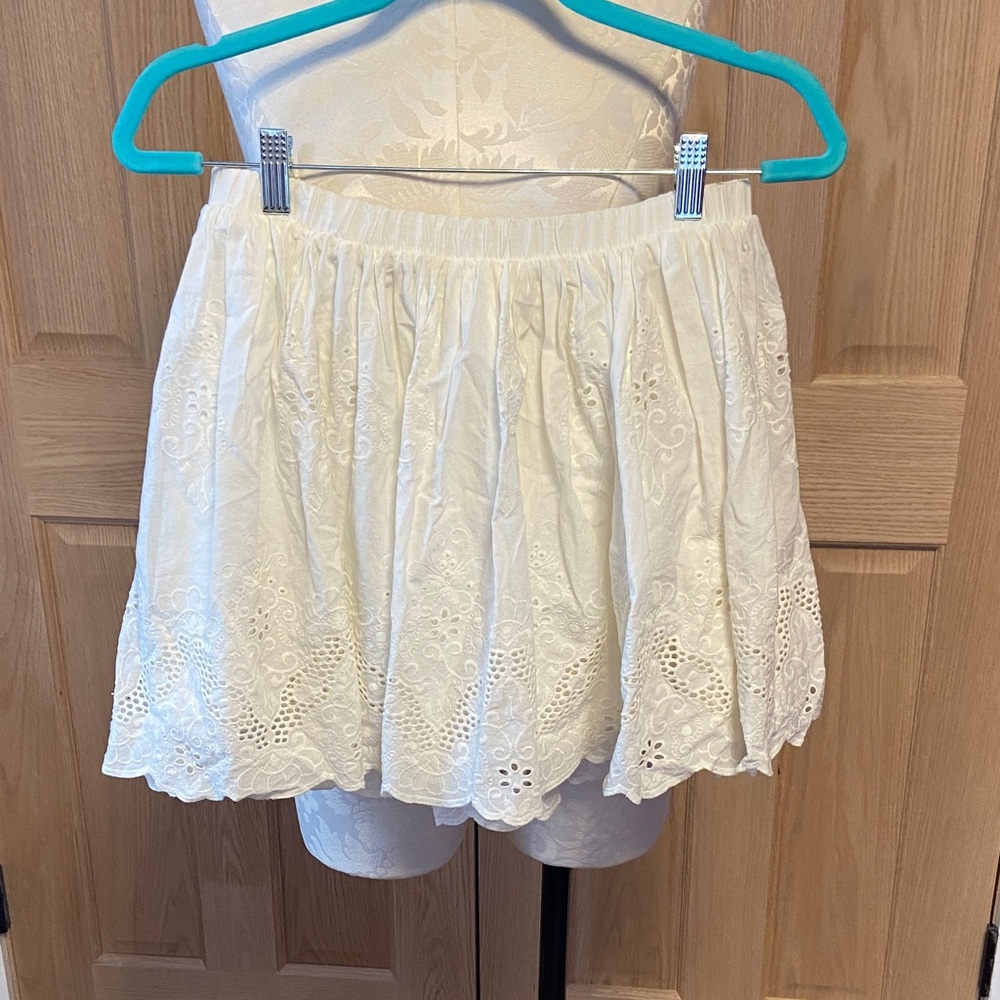 Cherokee White Embroidered Mini Skirt
